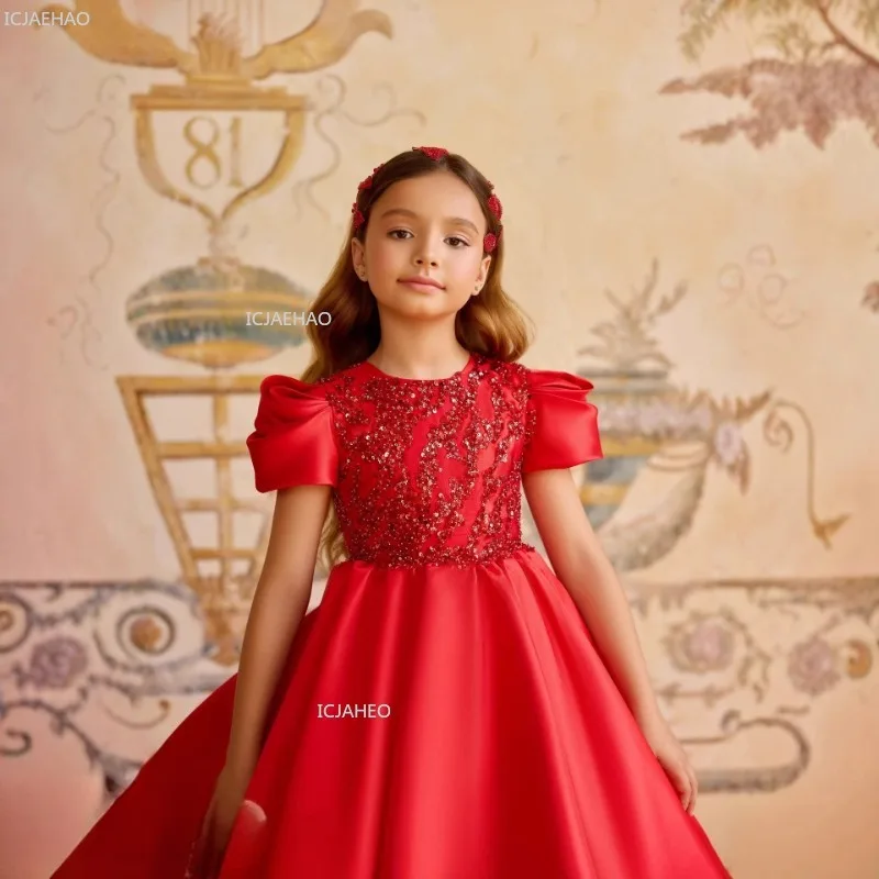 Girls Princess Party Dress Children Flower Girl Wedding Gown for Formal Evening Wear Kids Fashion Birthday Celebration Pageant