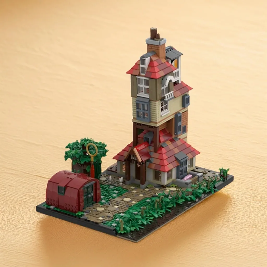 

708 шт. MOC The Burrow Weasley House с наклонной структурой DIY модель строительные блоки игрушки на день рождения подарок для волшебных семей