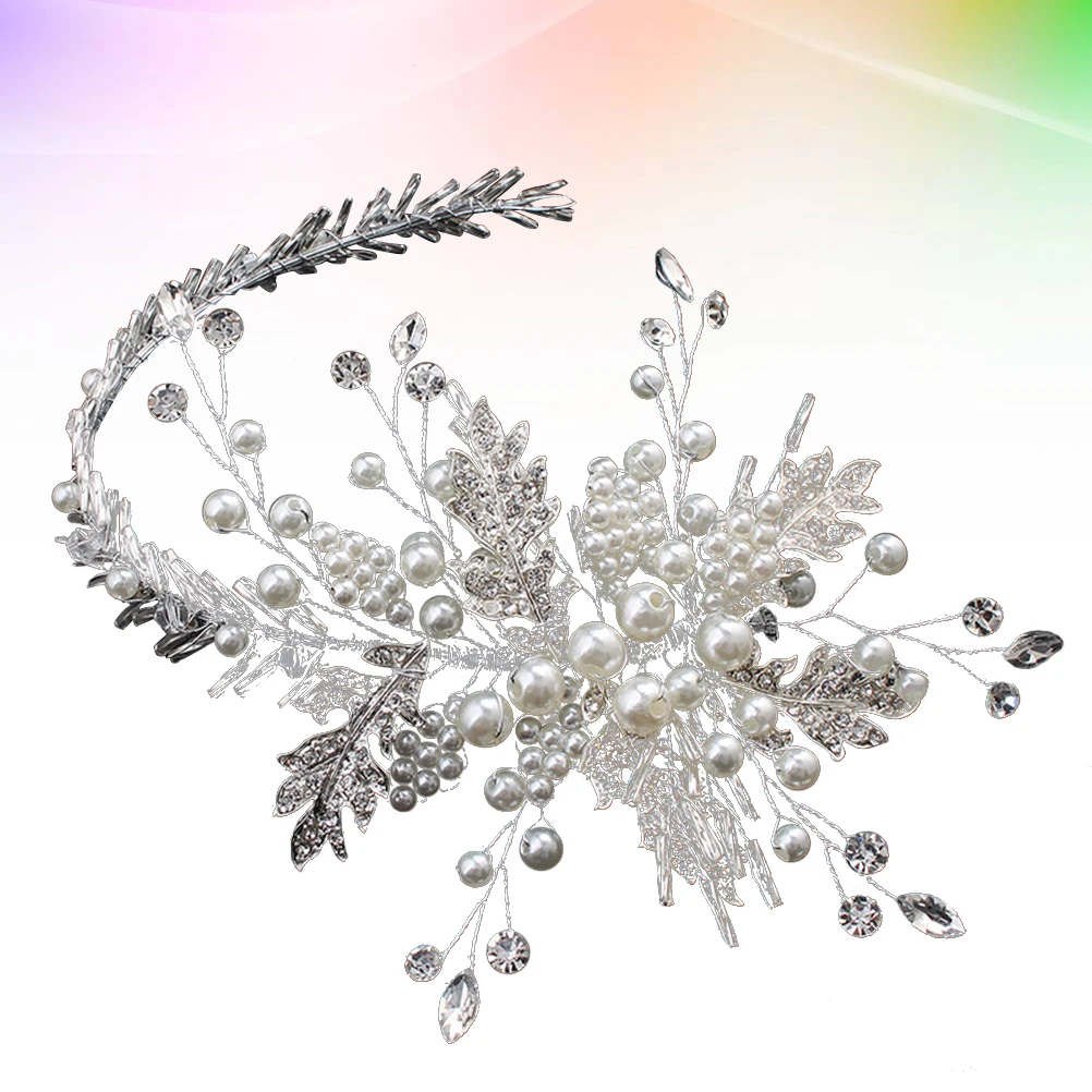 

Rhinestone Pearl Hair Wedding Headpiece Bridal Accessories Bridesmaid Flower Girls Party Decor Elegant Crystal Hoop