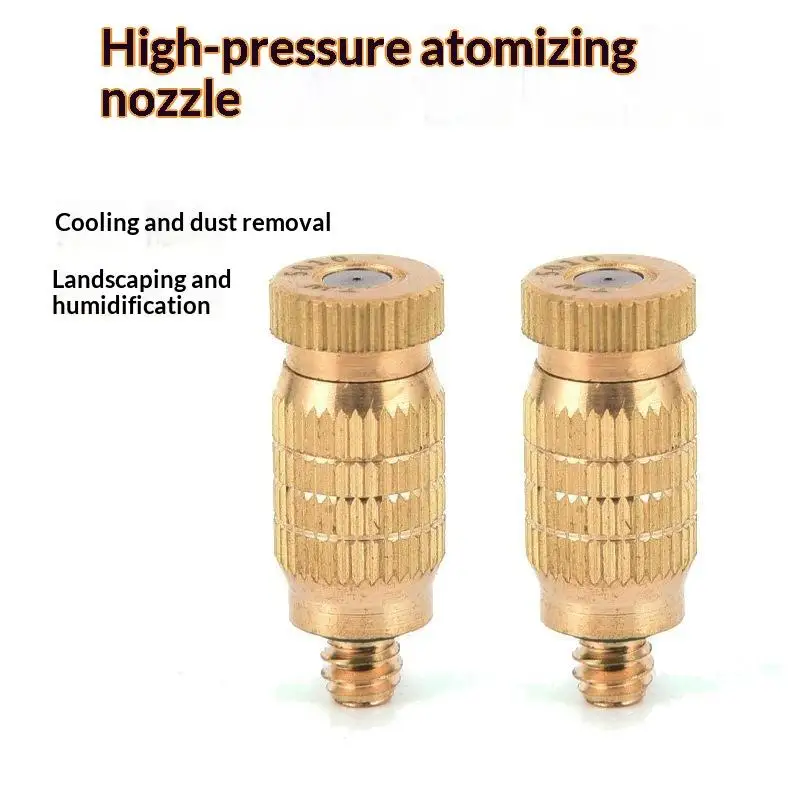 High Pressure Atomizer Nozzle Anti Drip Brass Misting Spray Head for Greenhouse Irrigation and Humidification Garden Tool