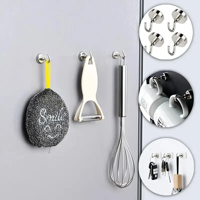 10 stuks sterke magnetische haken lading lagerhaak multifunctionele opslag voor thuis keuken bar opslag sleutel opknoping hanger