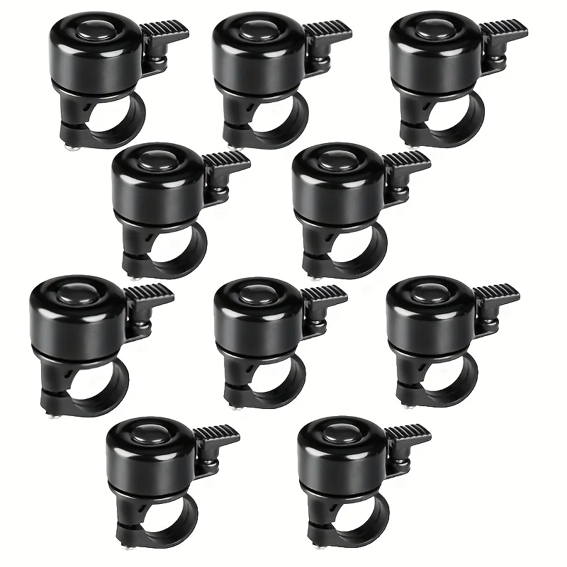 10 Bicycle Bells, Classic and Compact Design, Crisp and Loud Sound, Adjustable Sound Angle, Suitable for Mountain Bikes, Road Bi