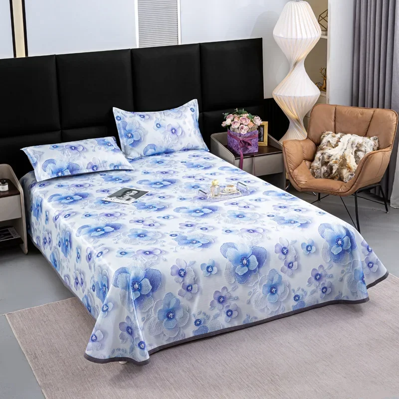 New Digital Printed Cooling Bed Cover 3D Pattern Ice Silky Touch Sleeping Pad Ultra Large Ultra-Thin Breathable Soft Cushion