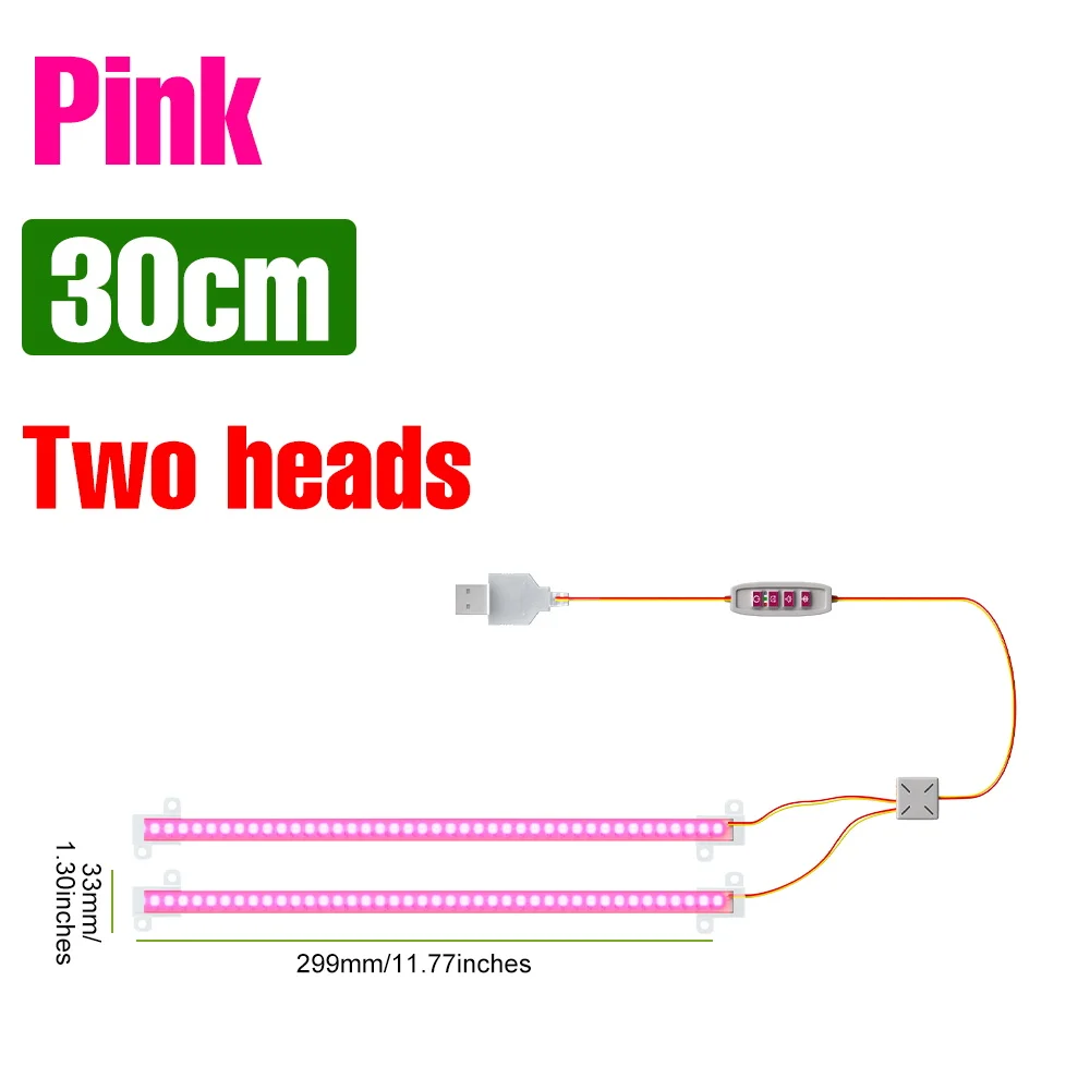 LED Plant Grow Light Bar Volledige Spectrum USB Indoor Ingemaakte Vullamp 5V Dimbare Succulente Zaaien Bloem Cactus Cultiveren lampen