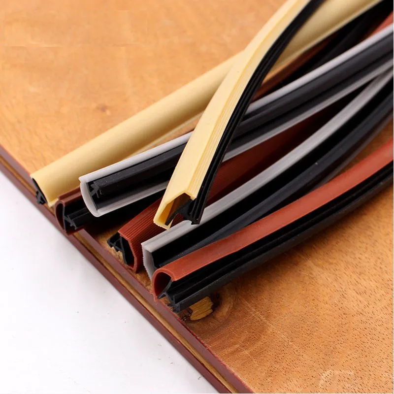 5M Solid Wood Door Gap Sealing Strip Indoor Door Card Slot Edge Strip  Bedroom Door Sound Insulation And Anti-Collision Strip