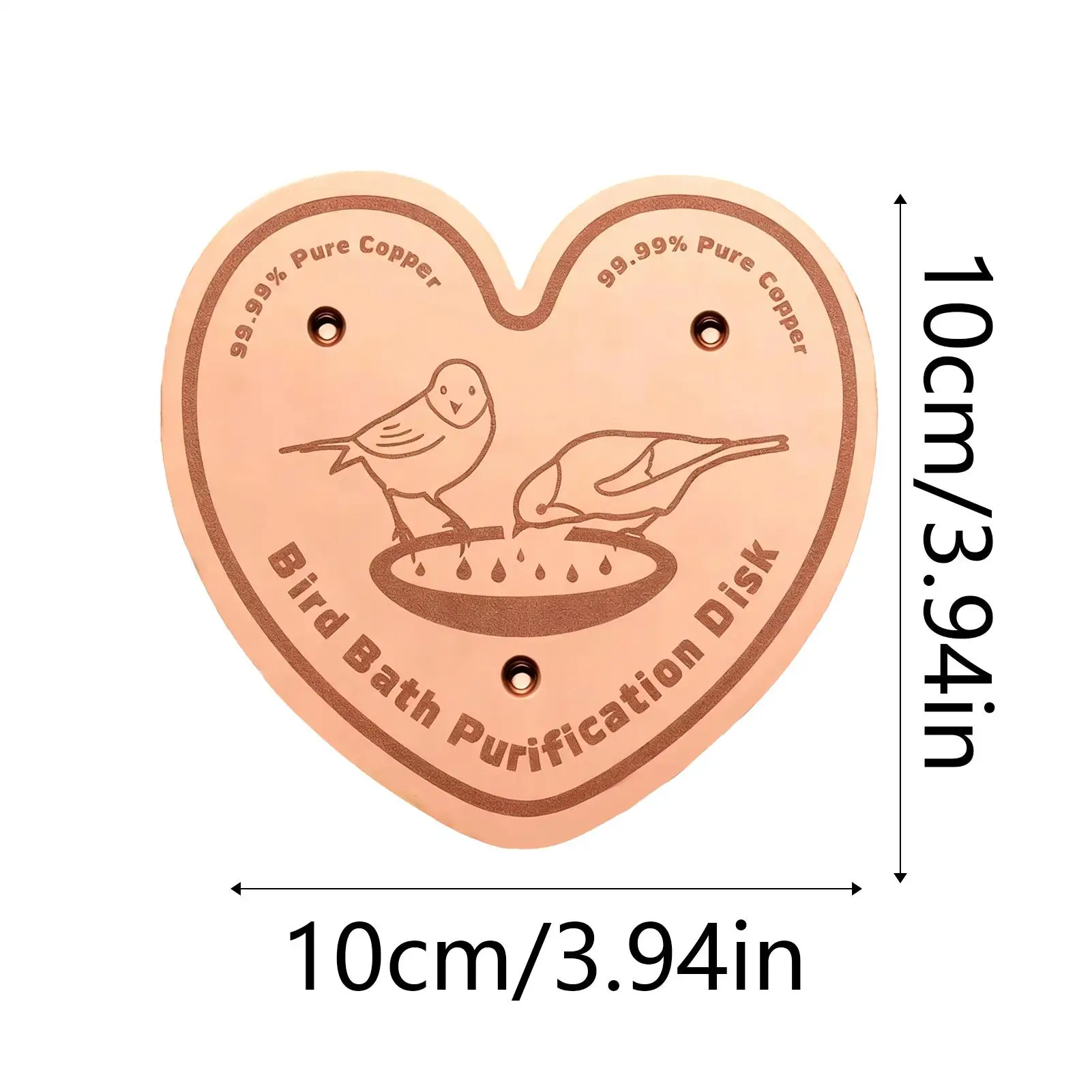 Copper Disc For Bird Bath Water Purification Plate Bird Bath Purification Disk With Triple-Point Support For Outdoor Garden - view 6