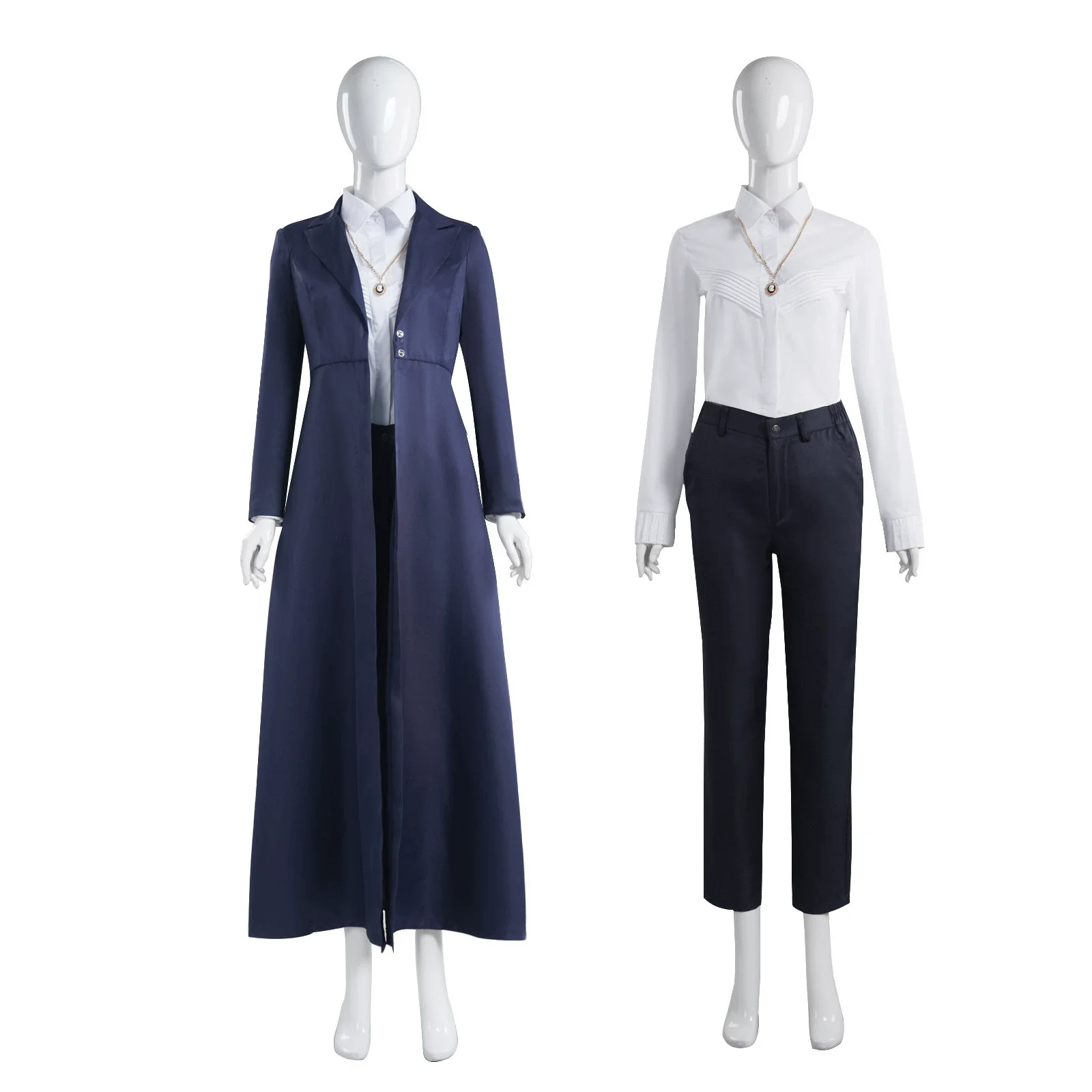 4 pièces Agatha cosplay Costume uniforme Trench chemise pantalon collier Costume Halloween fête Roleplay Cosplay uniforme femmes accessoires