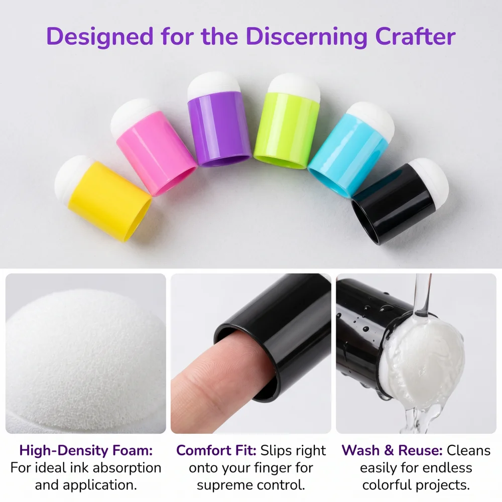 Finger Sponge Daubers Set, Soft Sponge Applicator for Ink, Chalk & Paint, DIY Card Making & Scrapbooking Art Craft Supplies
