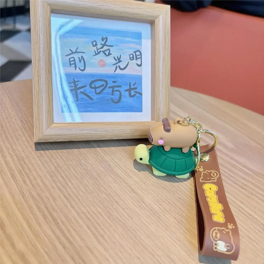 لطيف الكرتون كابيبارا مفتاح سلسلة PVC مكدسة حتى حقيبة قلادة هدية الحيوانات حقيبة المفاتيح