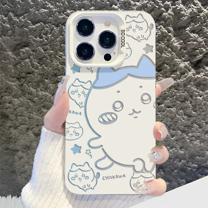 Cute Cartoon Chiikawa Phone Case for Samsung S26 Ultra S25 S24 S23 Plus Monmoga Hachiware Usagi Acrylic White Couple Hard Cover