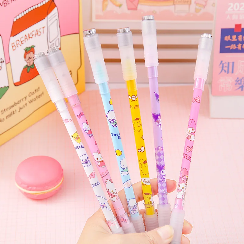 Luminous rotary pen Cute cartoon decompression pen High face value lamp pen decompression gift pen Student stationery gel pens