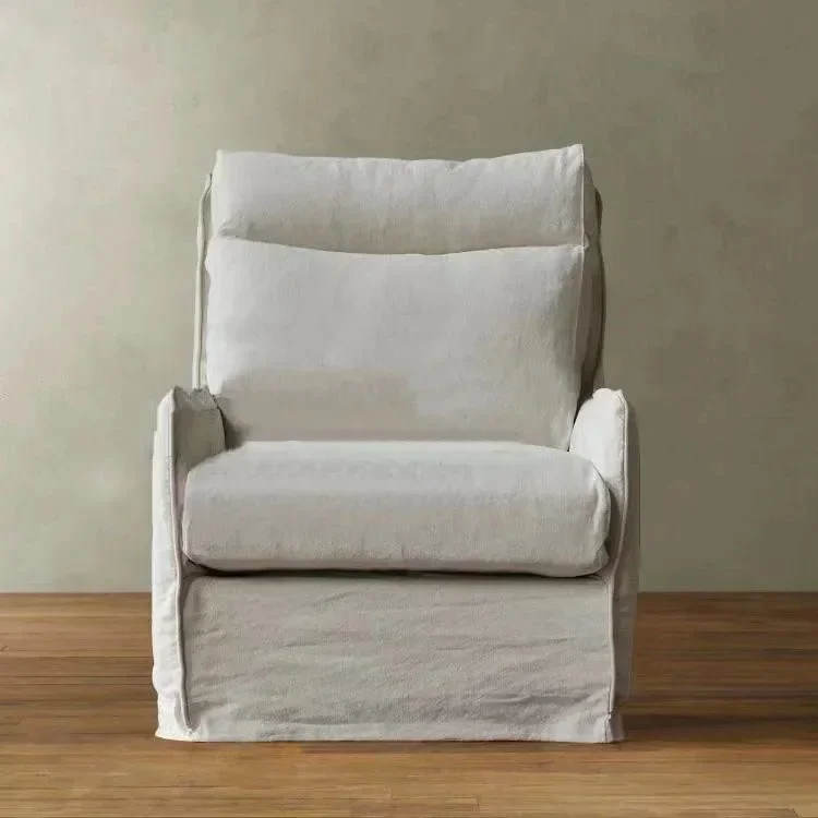 Linen rice gray high back negotiation chair tiger chair homestay single sofa designer furniture