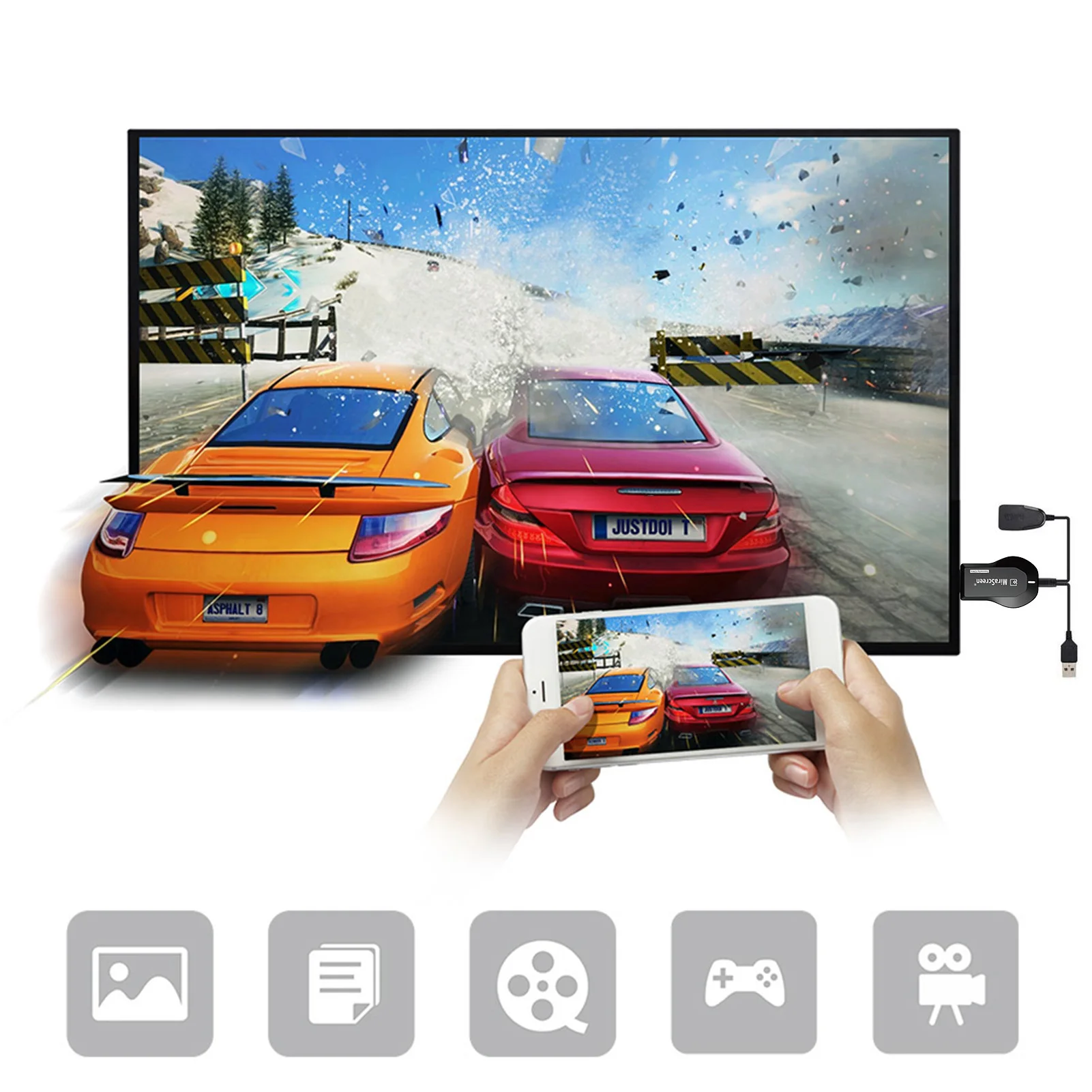 Anycast TV Stick 1080P ekran telewizor w lustrze Dongle bezprzewodowy wyświetlacz DLNA Adapter kompatybilny z HDMI Airplay Miracast dla IOS Android