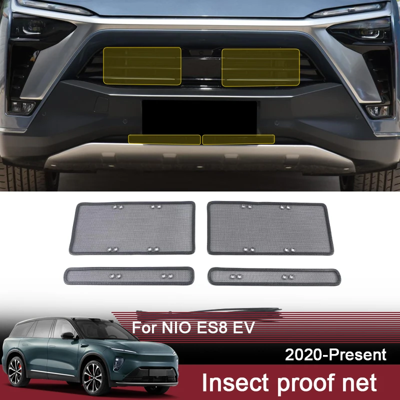 

Car Insect Proof Net For NIO ES8 EV 2020-2025 Water Tank Cover Racing Grid Protective Net Condenser Internal Auto Accessory