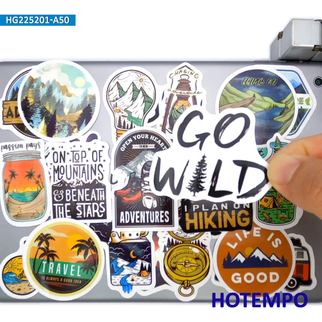 20/30/50PCS Camping Stickers Climbing Hiking Wild Adventure Outdoor Travel Decals for Scrapbook Car Laptop Phone Luggage Sticker