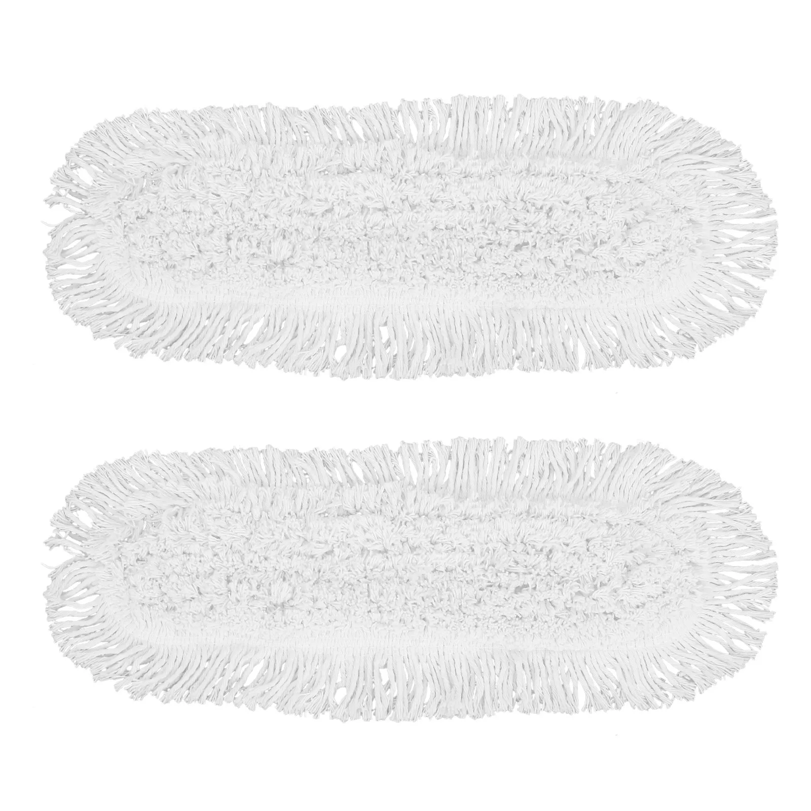 2Pcs Reusable Washable Cotton Dust Mop Covers 60Cm Wide Flat Mop Heads Replacement for Heavy Duty Floor Cleaning Commercial