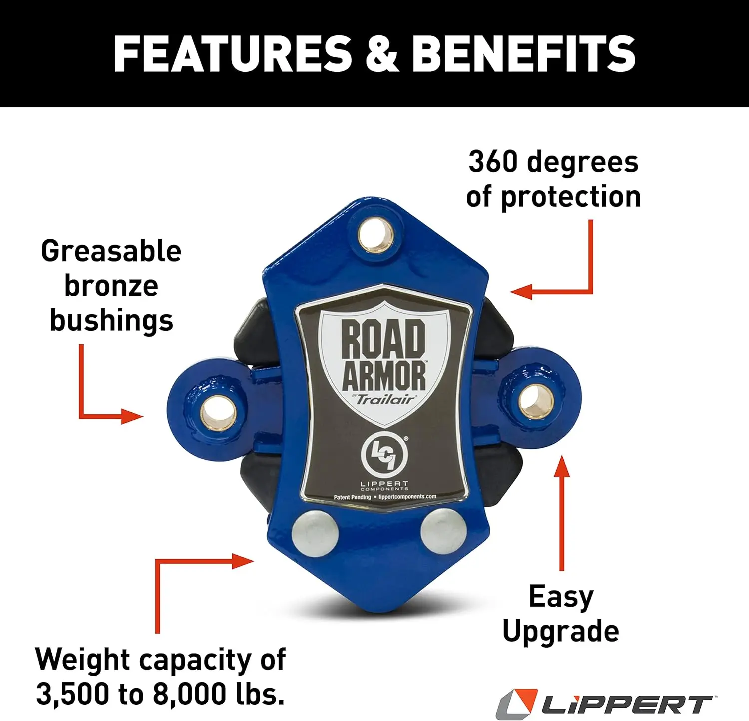 Shock-Absorbing Trailer Equalizer Tandem Axle Kit, 3,500 – 8,000 lb. Weight Capacity, Easy Aftermarket Upgrade, Substitute