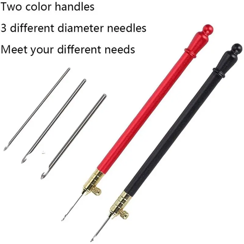 ABXD مقبض من الفولاذ المقاوم للصدأ خطاف كروشيه فرنسي تصميم مريح يتضمن 9 إبر، مثالية لحياكة الخياطة والخياطة، DIY Proj #2