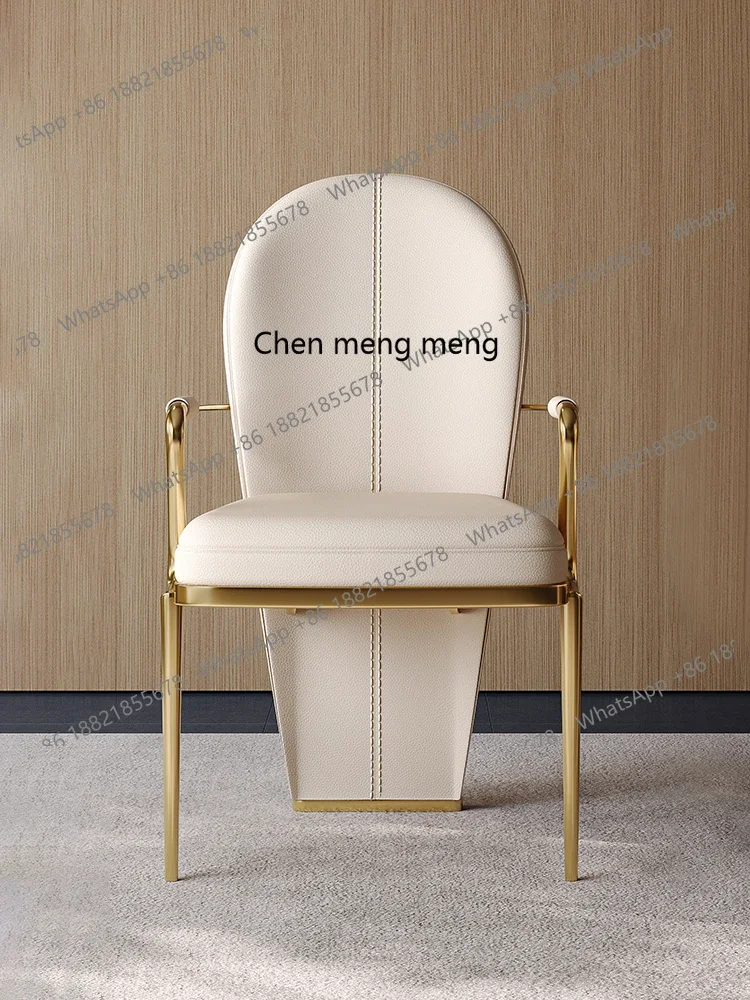 

Light luxury high-end tea table and chair stainless steel master chair modern minimalist designer tea table office tea chair