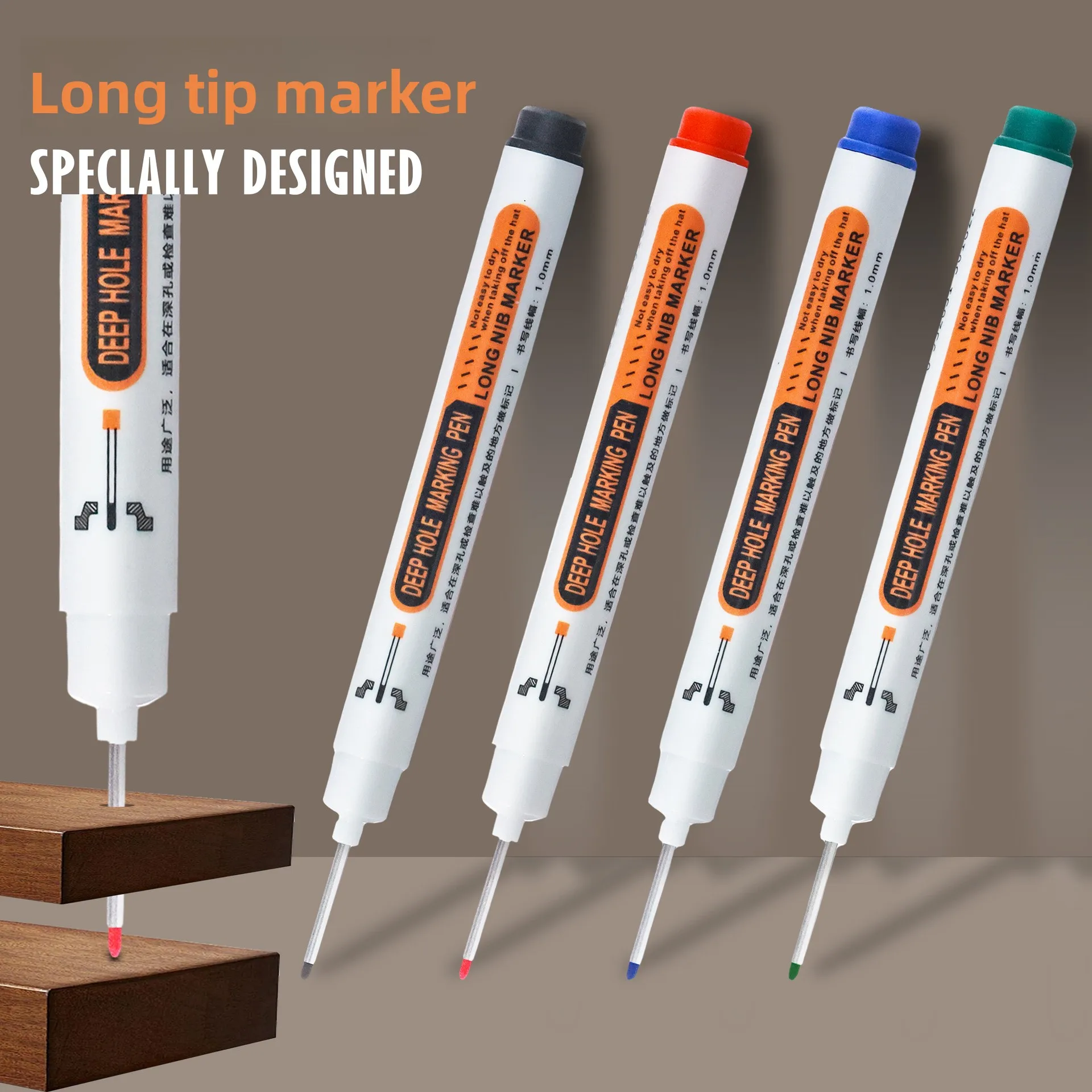 

Deep-hole long-nose marker pen, building oil-based pen, carpentry marking pen, tile long-nose quick-drying marker pen