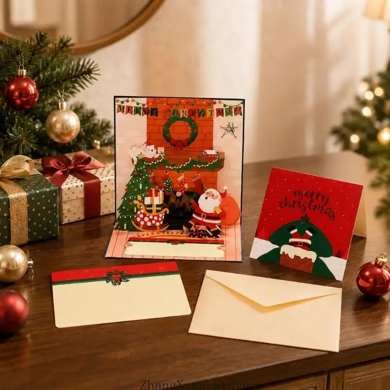 Weihnachtsgrußkarte mit Musik und 3D-Weihnachtspapierdesign 3XUF – Detail 3