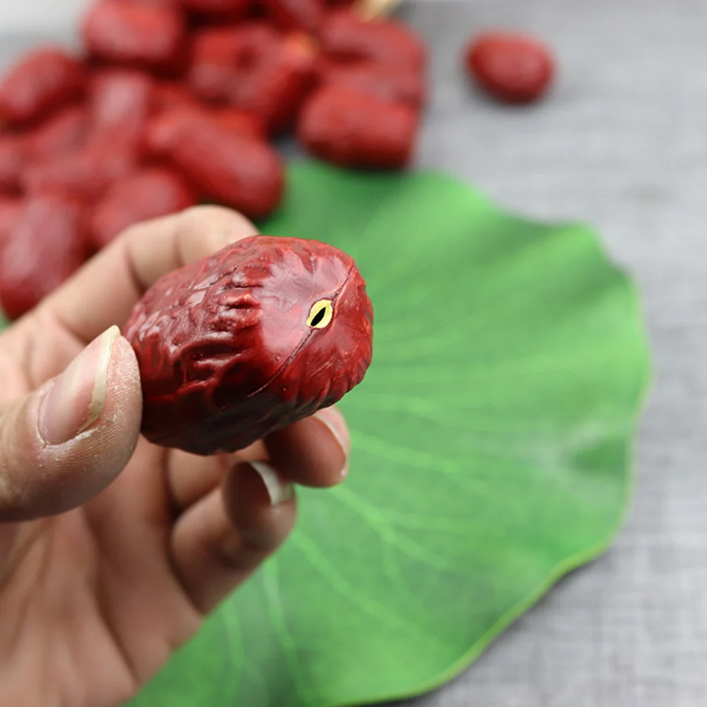 20 piezas de simulación de fruta, modelo de azufaifa, accesorios de fotografía rojos falsos vívidos, decoración Artificial