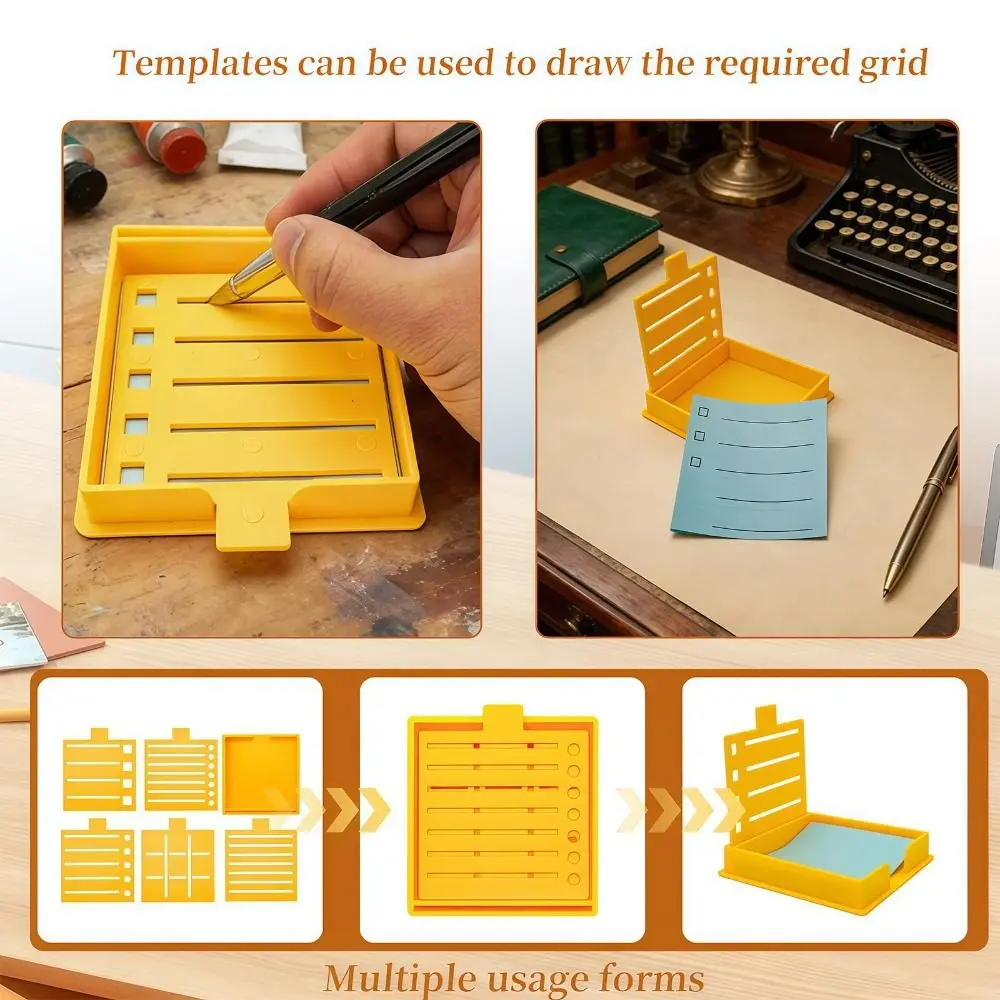 with Reusable List Templates Sticky Note Stencil and Holder Plastic Reusable Checklist Stencil Set Multiple Layouts Compact