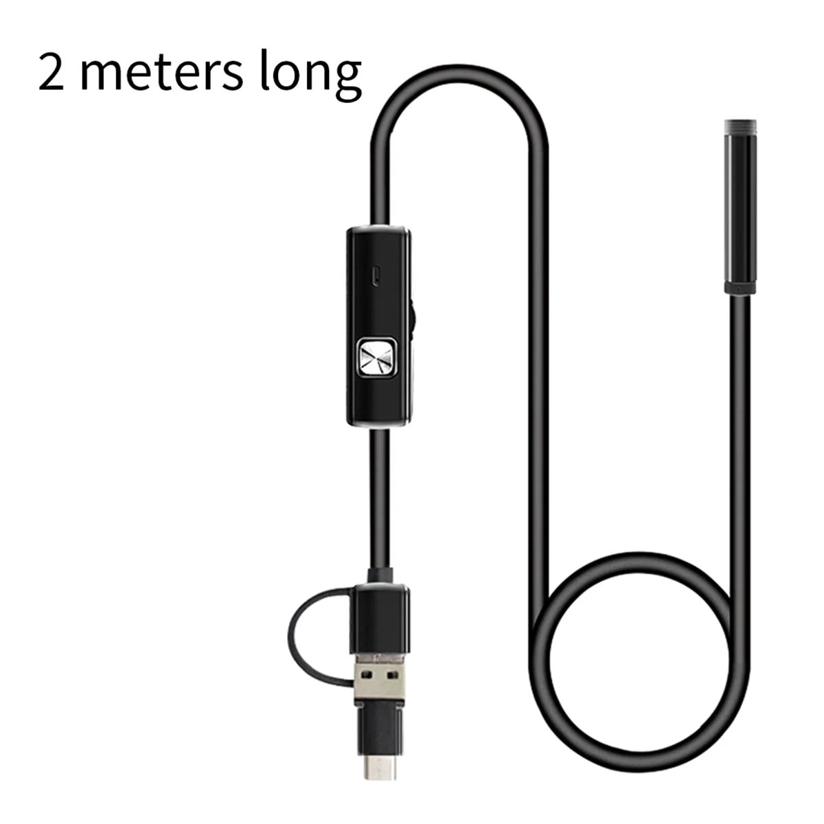 3-In-1 Endoscope Camera 480P/5.5mm/Hard Wire/IP67 Waterproof for Car Maintenance and Industrial Sewer Inspection 2M