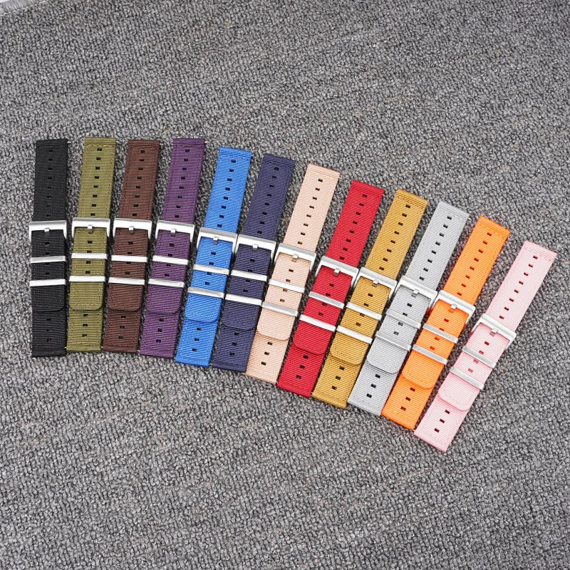 Correas de nailon tejidas para hombre y mujer, correa de reloj de liberación rápida de 18mm, 20mm, 22mm y 24mm, repuesto Universal, accesorios para reloj