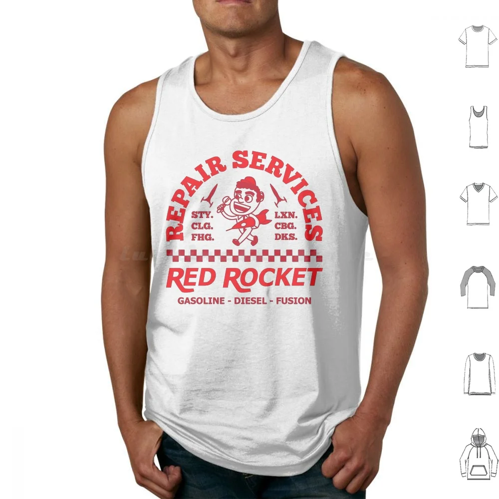 Servicios de reparación de cohetes rojos () Camisetas sin mangas con estampado de algodón Servicios de reparación de cohetes rojos Commonwealth Ncr California Republic Nuevo