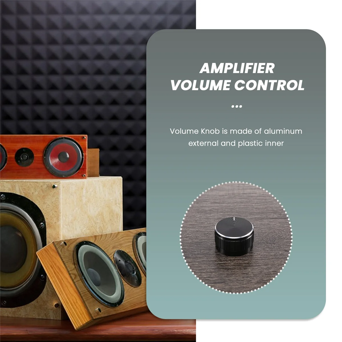 Black Aluminum Volume Control Amplifier Knob Wheel image 3