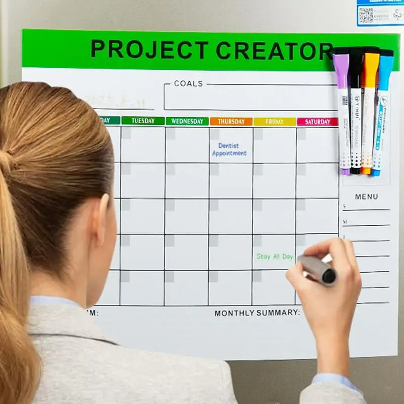 

Dry Erase Magnetic Calendar Acrylic Monthly Planning Board With Dry Erase Markers Magnet Whiteboard For Shopping Lists Reminders