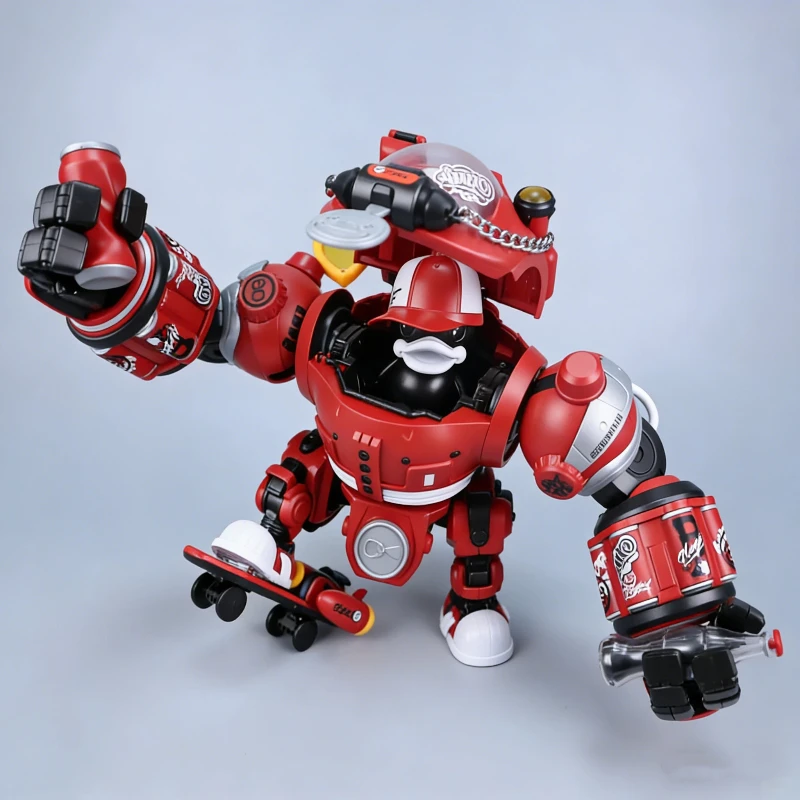 B.Duck Hiphop Duck 21 cm Mecha Model Kit Coke Thema Anime Action Figure Met Water Decals Eenvoudige Montage Speelgoed Desktop Ornament Gift