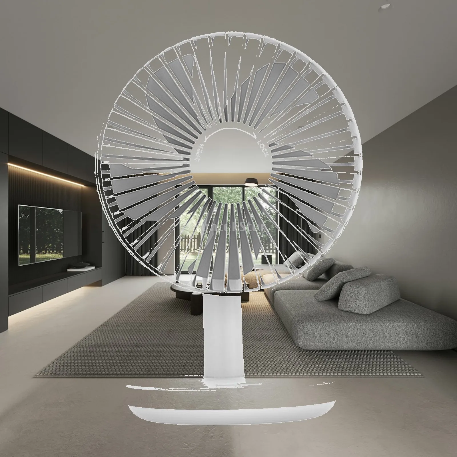 Rechargeable Desk Fan with Night Light Oscillating up and Down Portable USB Battery Powered for Indoor Outdoor Multifunctional
