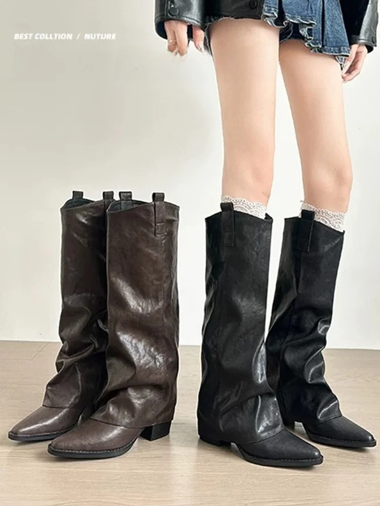 Slimming High-Tube Boots Women's Autumn 2026 Advanced Sensation Pointed-Toe Knee-High Knight Boots Long Boots Women's Long Boots