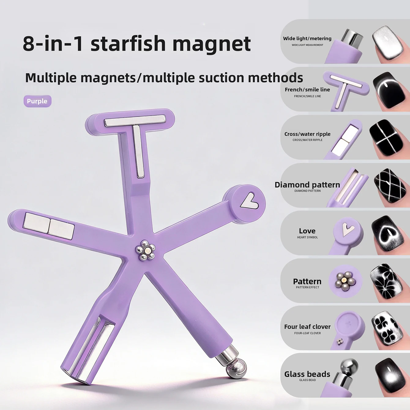 MIANEL 2026 Neuer Doppelkopf-Katzenaugenmagnet für Nagelkunst – Effekt für Schleifen, French, Sternenlicht, Glasperlen – Starkes Magnetwerkzeug – Detail 19