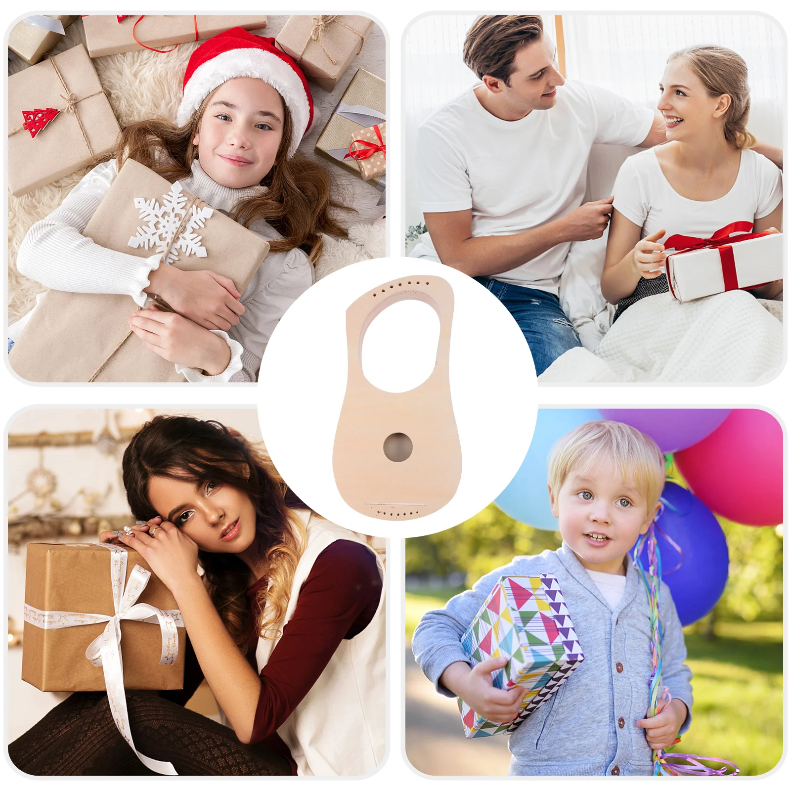 

1 set 1 Set Wooden Lyre Material Kit Natural Diy 7 String Instrument For Kids Music Handmade Harp Craft Fun Educational Gift