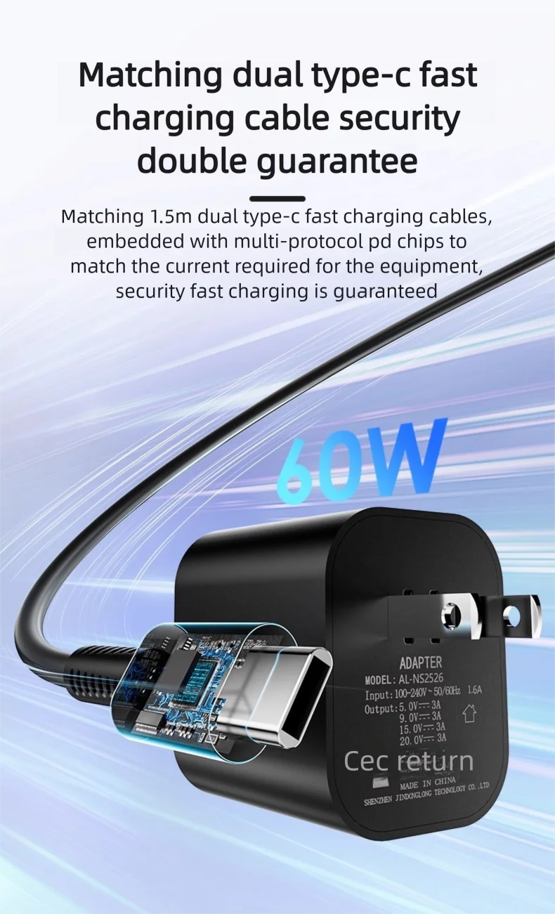 60 واط محول التيار المتردد للتبديل 1/2 إمدادات الطاقة 20 فولت/3A سريع USB C إلى نوع C الحبل دعم وضع قاعدة التلفزيون للتبديل 2 كابل شحن