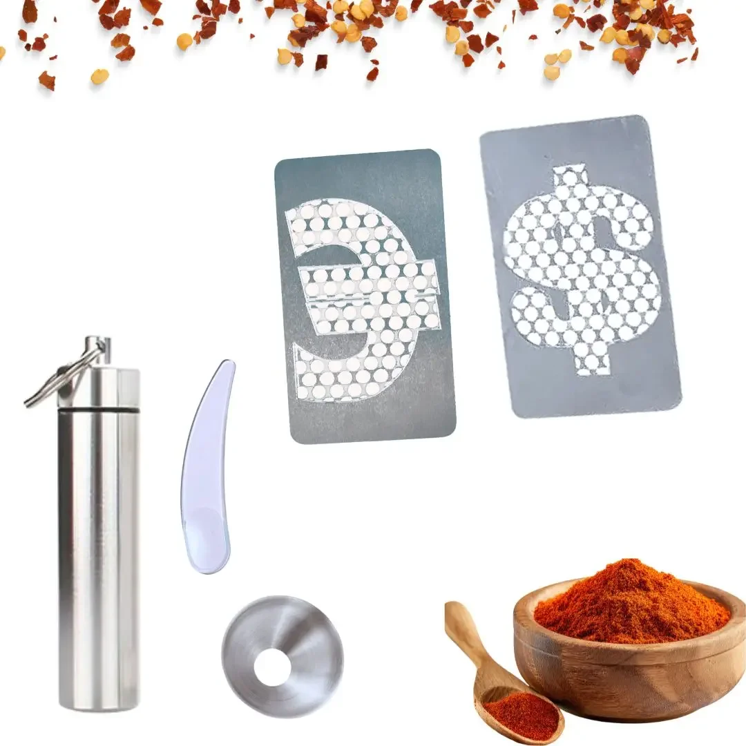 Convenient Lightweight Grinding Card Set with Funnel Medium Aluminum Bottle - Travel And Kitchen Essential