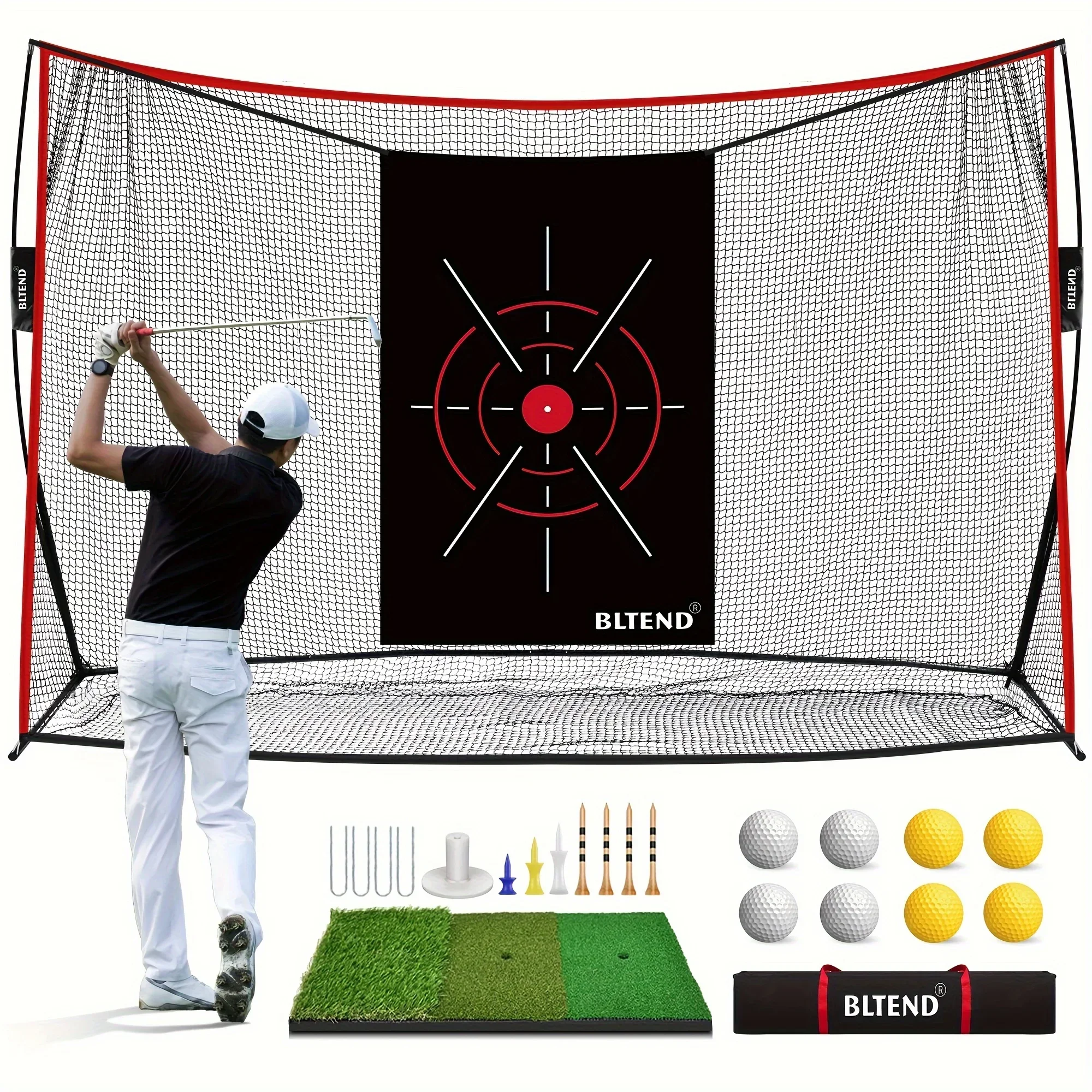 

KEEHOME 10X7Ft Golf Practice Nets for Backyard Use - Durable Golf Hitting Net with Tri-Turf Mat - Personal Training Gear for Indoor And Outdoor - Perfect Gifts for Golf Enthusiasts