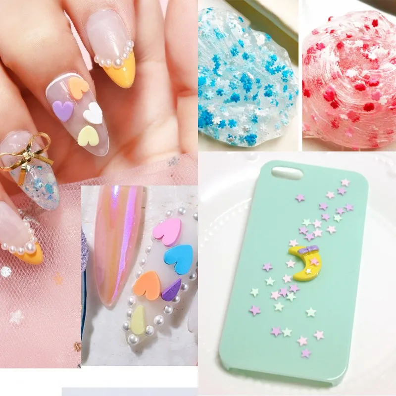 Colorful Heart Lips Polymer Clay Slices Sprinkles for Slime Filling Clay DIY Crystal DIY Crafts Tiny plastic klei Accessory