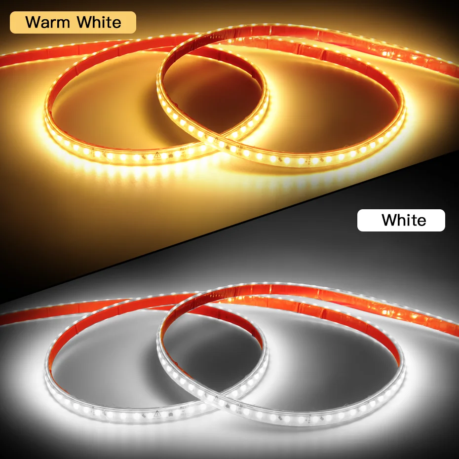 10m 30m 50m Self-Adhesive Led Strip Light AC220V 120LEDs/m Flexible Tape IP67 Waterproof Super Bright LED Light with EU Plug