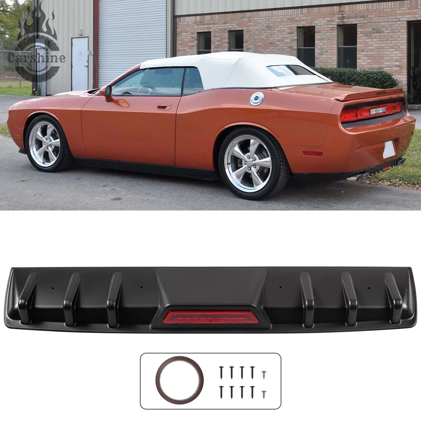 

Диффузор заднего бампера, сплиттер-спойлер «Акульи плавники» для Dodge Challenger 2008