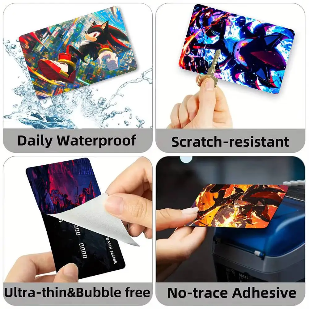 Shadows S-Sonics Hedgehog Credit Card HD Stickers Game Card Decal Small Chip Waterproof Sticker Gift