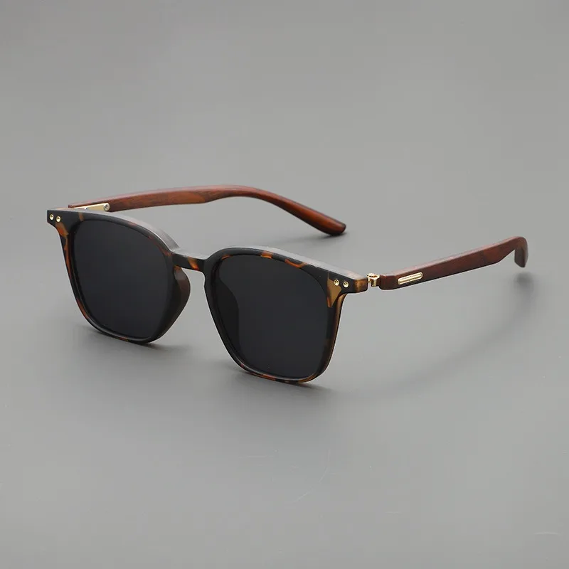 Sonnenbrille mit Schildpatt-Holzmaserung-Rahmen für Damen, Sommerlicher Sonnenschutz, Hochwertige Fahrbrille für Herren