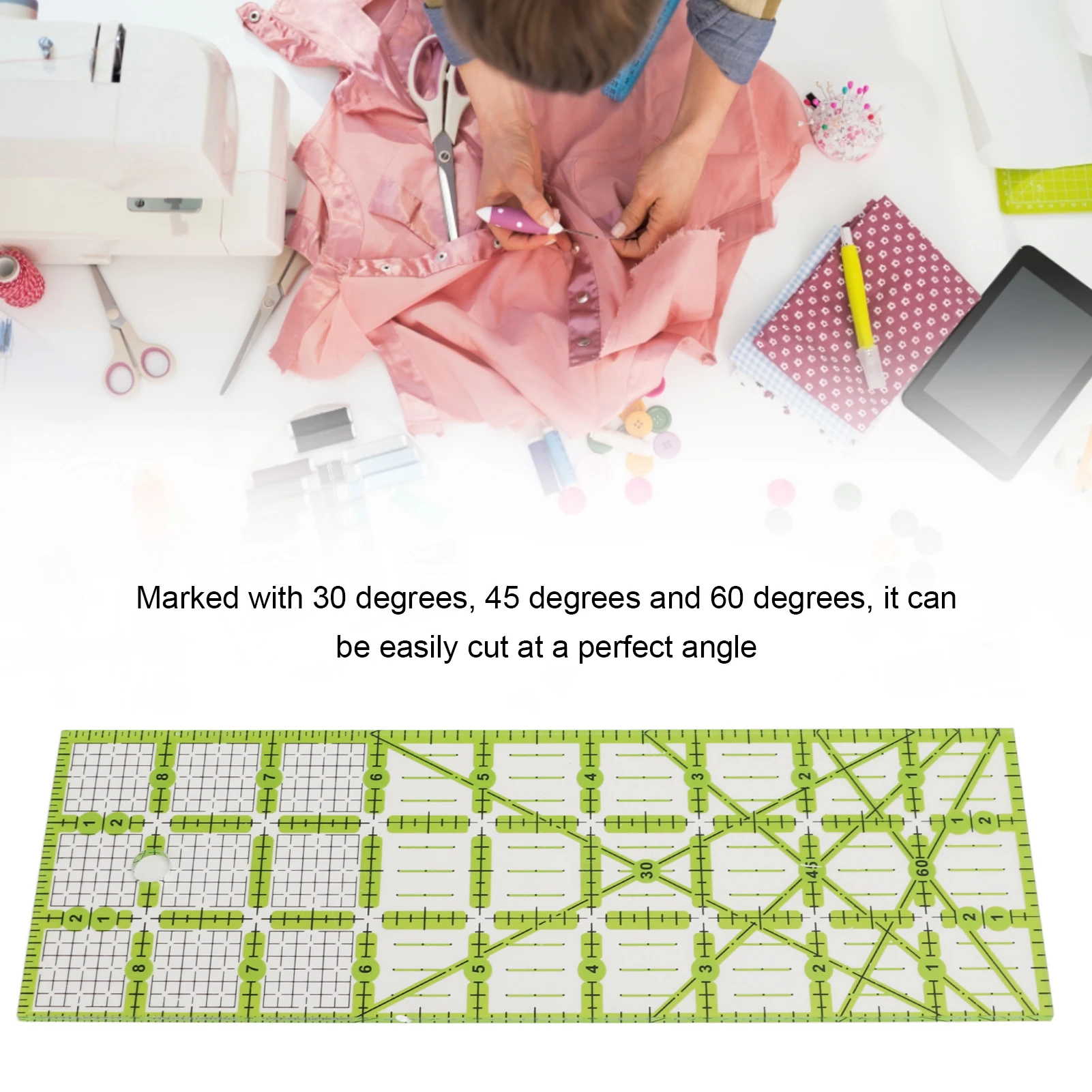 New Acrylic Quilting Ruler Grid Markings Angle Lines Sewing Ruler Transparent Patchwork Ruler Measurement Guide