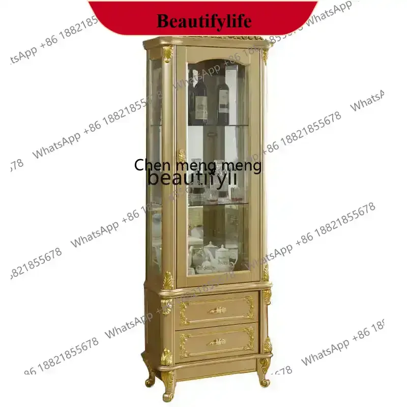 

D178 European wine cabinet living room TV cabinet background wall decorative cabinet single double door champagne gold Y
