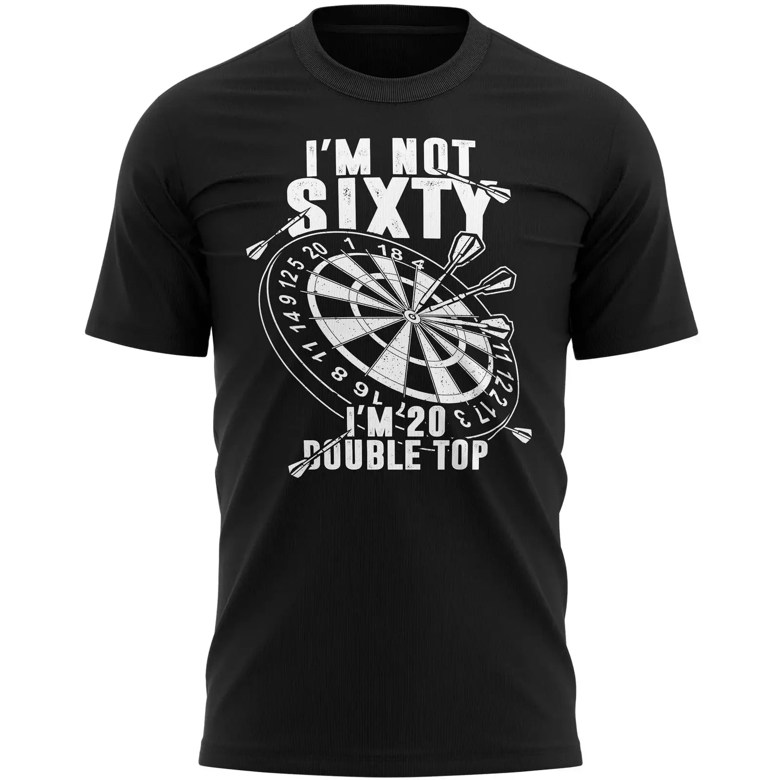 60th Birthday Darts T Shirt Funny Dartboard 20 Double Top Idea For Grand vintage Washed Casual fashion graphic Comfortable