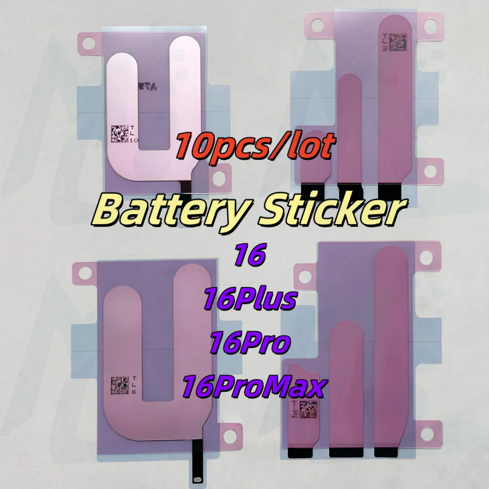 

10 шт. оригинальная клейкая наклейка для аккумулятора для iPhone 16 15Pro 14Plus 13Mini XR XsMax, клейкая часть с двойной лентой для аккумулятора iPhone