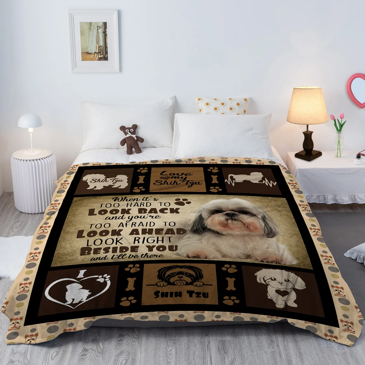 Coperta per cani cane carino con coperta per capelli bianchi coperta accogliente per divano divano letto soggiorno adatto per tutte le stagioni